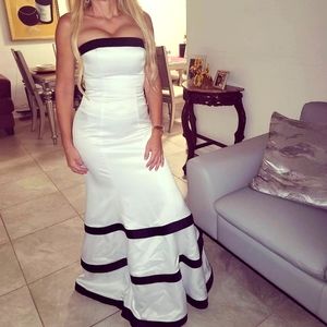 Black and white long dress